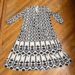 Black and White Geometric Maxi Dress-Never worn!
